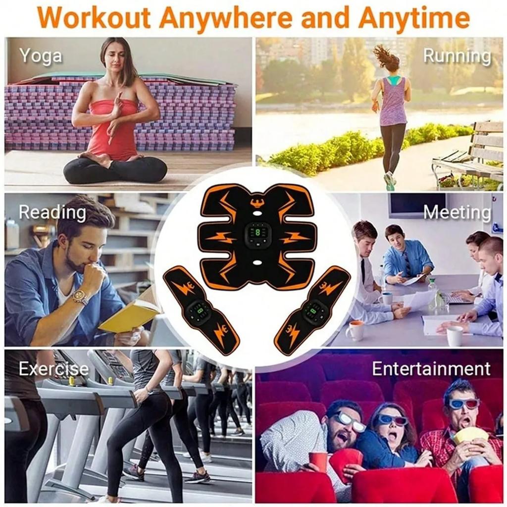 Умный EMS Беспроводной Миостимулятор Тренажер для Фитнеса Тренировка Пресса Электрические Наклейки Массажер для Тела