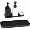 Silicone Kitchen Soap Tray & Bathroom Trays, Holders & Organizers - Dish Soap Holder, Kitchen Sink Tray, Heat Resistant (Black)