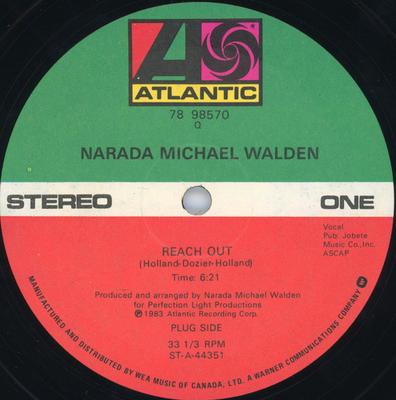 12-дюймовая пластинка NARADA MICHAEL WALDEN - Reach Out 7898570 Atlantic 1983 Канада Поп Б/У