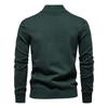AIOPESON Mens Mock Neck Cotton Pullover Knit Sweaters Casual Business Strip Ribbed Turtleneck Sweaters for Men