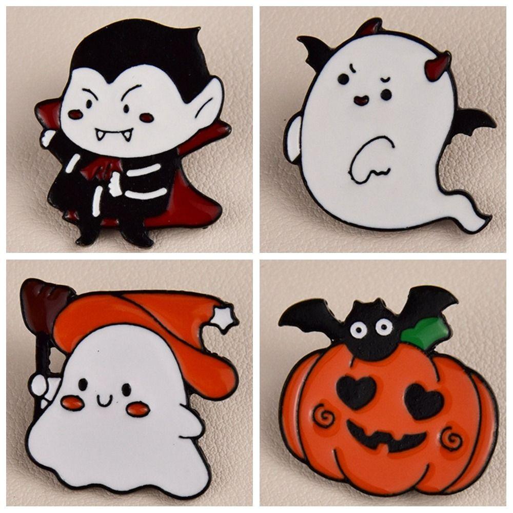 Капающее масло Милый призрак Эмаль Брошь Эмаль Хэллоуин Лацкан Сладкая тыква Металлический значок Ежедневно