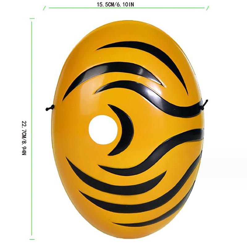 Japanese Anime Cosplay Tobi Obito Mask Halloween Party Masquerade Akatsuki Madara Uchiha Cosplay Latex Resin Mask For Men Women