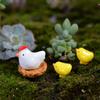 Garden Tiny Hen Chick Egg Henroost Mini Micro Landscape Ornament Miniature Figurine Decoration