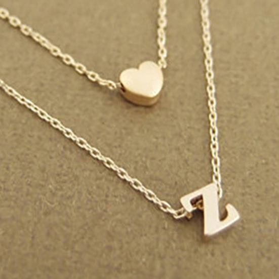 Женское ожерелье, сплошной цвет, полированный двухслойный антидеформированный женский кулон в форме буквы, подарок