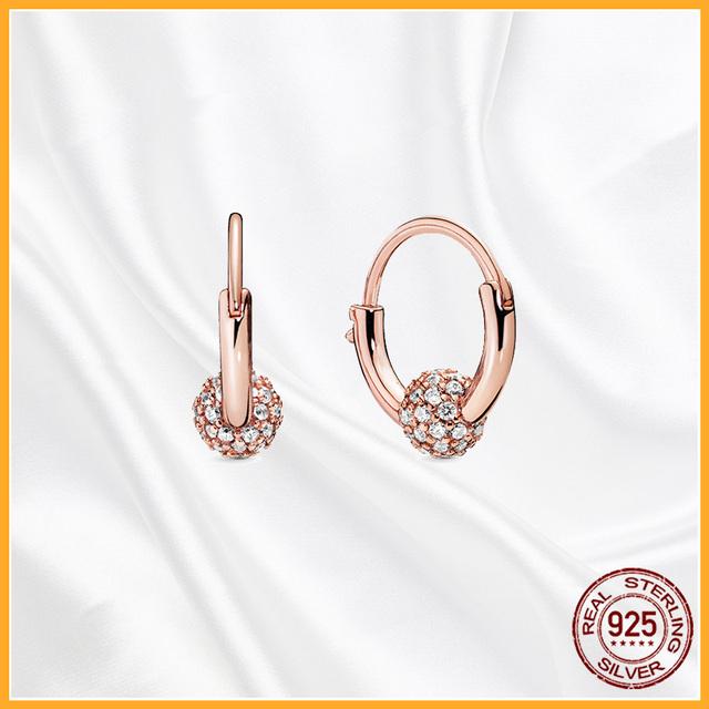 Аутентичные серьги-гвоздики из стерлингового серебра 925 пробы Plata De Ley, модные серьги-гвоздики для женщин, оригинальные сверкающие Pav Day, специальный подарок