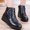 Осенне-зимние женские ботильоны из натуральной кожи на плоской подошве для женщин, теплые повседневные ботинки с боковой молнией, мягкие, удобные, теплые ботинки для мам