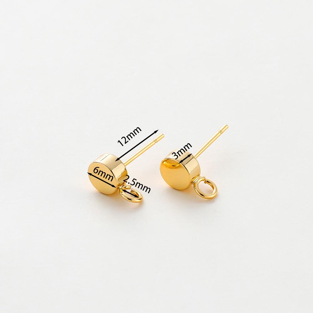 10 шт. Латунные серьги-гвоздики с покрытием под 14K/18K золота, крючки для сережек-колец для изготовления украшений, аксессуары для сережек DIY