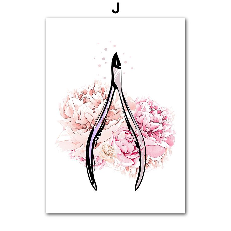 Настенная картина на холсте, цветок, модная девушка, милые руки, лак для ногтей, художественный декор для салона, постер и принт, настенные панно для гостиной