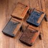 Trendy Luxury Men's Wallet Designer Male Short Zipper Leather 3 Fold Money Clip Card Holder High Quality Retro Coin Purse