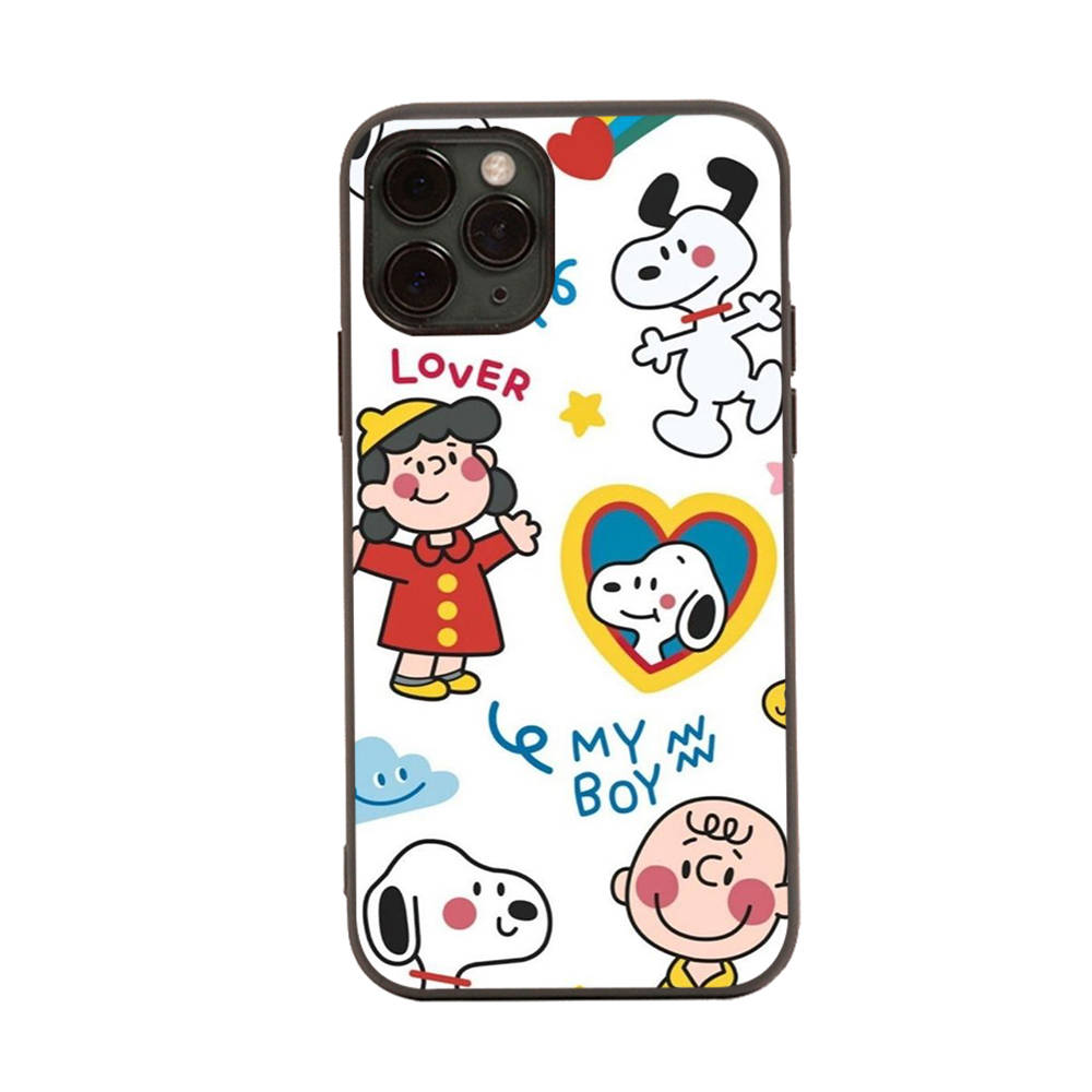 SM16 Snoopy Black Sofe Case for Samsung Note 20 Lite S24 Ultra S23 A03 A05 A06 A11 A71 A15 A16 A13 A24 A25 A33 A52 A53 A50 M55 M35 Plus
