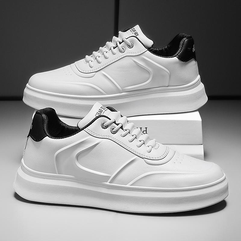 New Men Sneakers Casual Shoes Men Flats Lightweight PU Leather Breathable Shoe Male White Sports Tennis Shoes Zapatillas Hombre