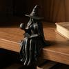 Halloween Table Decor 3D Printed Fortune Teller Figurine, Mystic Gypsy Statue for Shelf Dark Style Home Tabletop Display, Gothic Witch Sculpture with