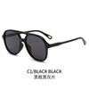 Double-beam oval-shaped sunglasses, PC lenses, outdoor sunglasses