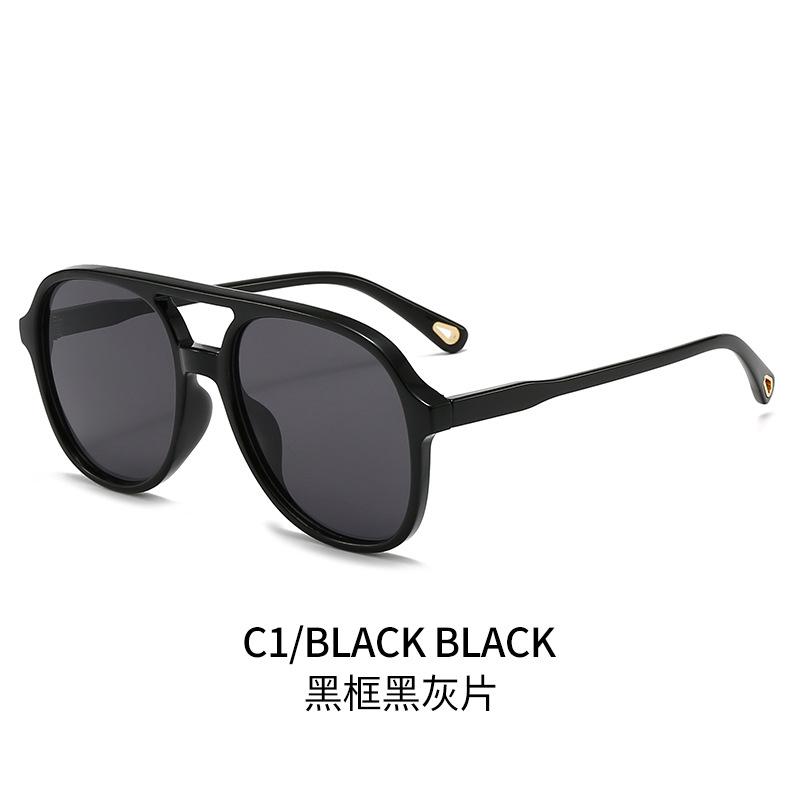 Double-beam oval-shaped sunglasses, PC lenses, outdoor sunglasses
