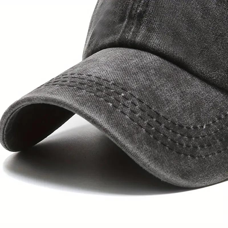 Однотонная джинсовая бейсболка, винтажная хлопковая спортивная кепка унисекс, уличная мягкая дышащая универсальная солнцезащитная кепка для женщин и мужчин