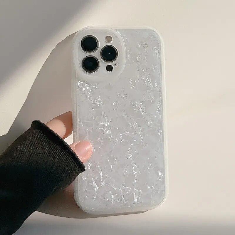 Противоударный чехол для телефона Ins Shell с текстурой для iPhone 15 14 13 12 11 Pro Max XS X XR 7 8 Plus SE 3 Mini, мягкий силиконовый чехол-бампер