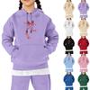 Children's Casual Bow Print Hooded Sweatshirt