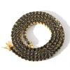Fashion Hip Hop 4 MM Black Tennis Chain Necklace Iced Out Cubic Zircon Gold Plated Necklace Jewelry for Men Party Jewelry