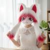 Пушистая головная повязка на голову Милая капюшон с животными Косплей Кошачьи уши