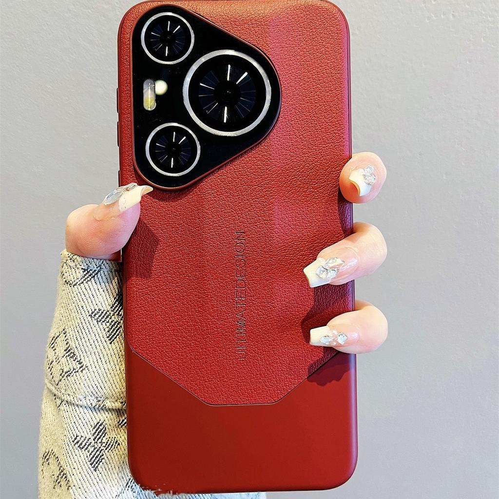 Совместим с чехлом для телефона Huawei PURA70Pro, Обтянутый кожей Mate70, Всеобъемлющая защита объектива, Nova13
