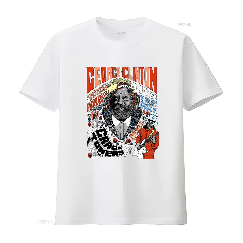 Vintage George Clinton Live T Shirt Parliament Funkadelic Concert Rock Band Music vintage Washed Breathable designer clothes
