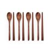 Kivoli Lacquered Wooden Spoon Set, 4 Spoons + 4 Chopsticks, Korean Popular Tableware