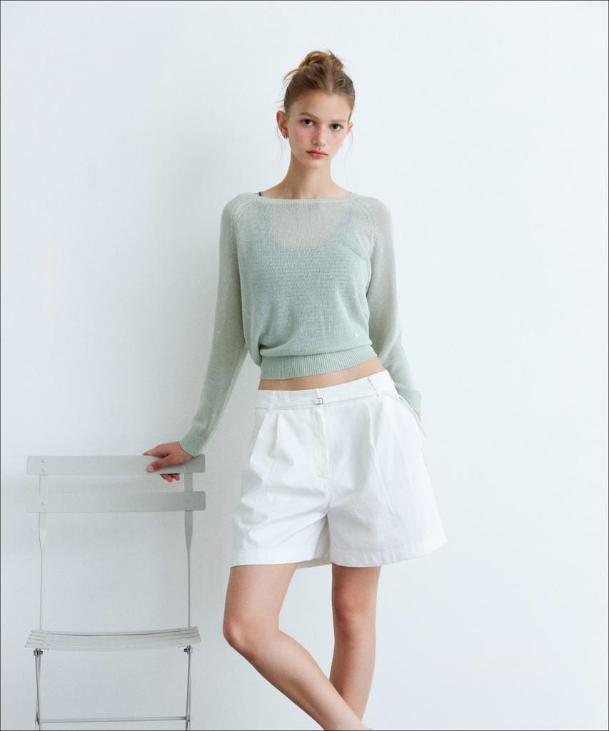 MIXXO [Essential] Linen See-Through Long Sleeve Knit_Miwkag520T