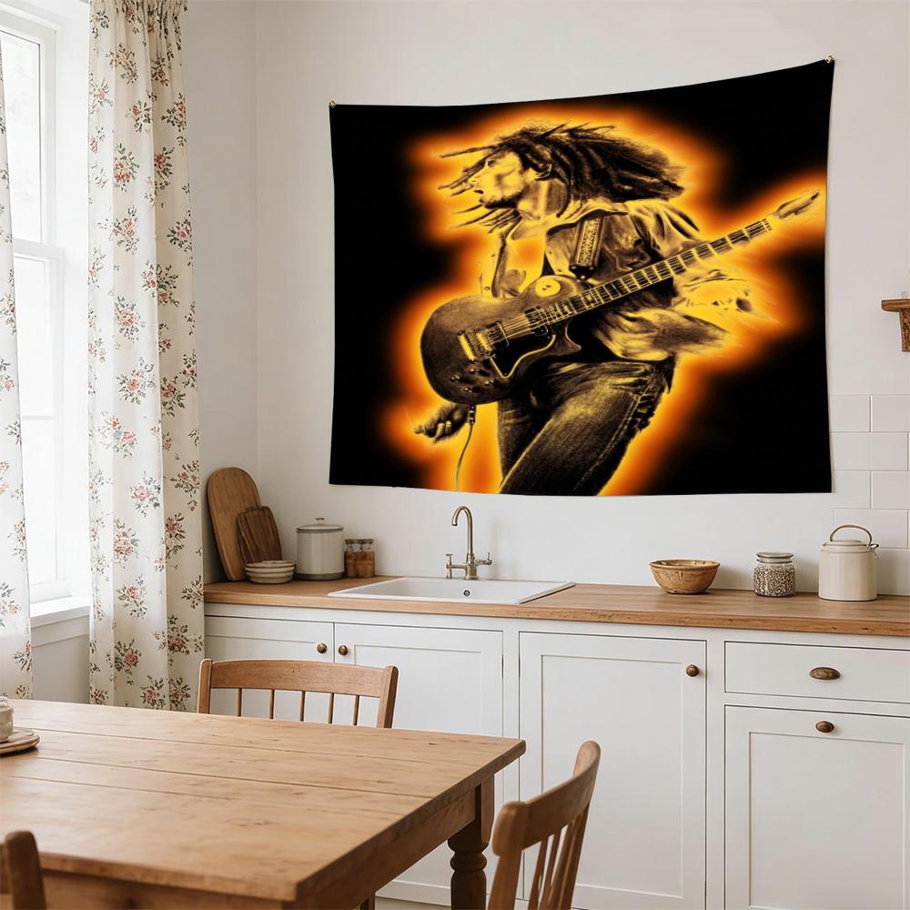 Bob Marley Reggae One Love Reggae Decorative Wall-Hanging Tapestry, Home Ornament for Living Room,Dorm and Fan Parties,Multi-style,celebrities,cartoon