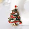 Crystal Collar Brooch Santa Colorful Jewelry Tree Vintage Rhinestone Pin Christmas Tree Brooch
