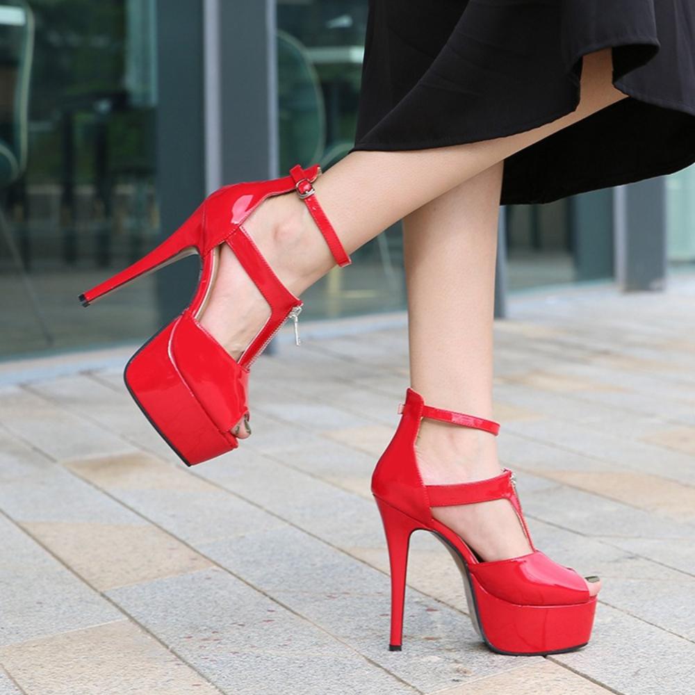 Sexy Super High Heel Sandals Big Size For Dancer Crossdresser Nightclub Pole Dance Elegant European Women Shoes WZ-B14-80