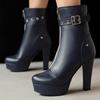 Fashion Platform Ankle Boots for Women Black Blue Red Yellow Short Boot High Heel Zipper Party Shoes Lady Big Size 45 50 New 2024 Winter
