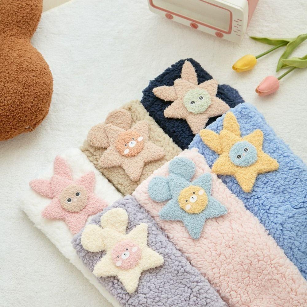 Cartoon Floor Stockings Women Mid-Calf Coral Fleece Socks Funny Furry Plush Sock  Winter