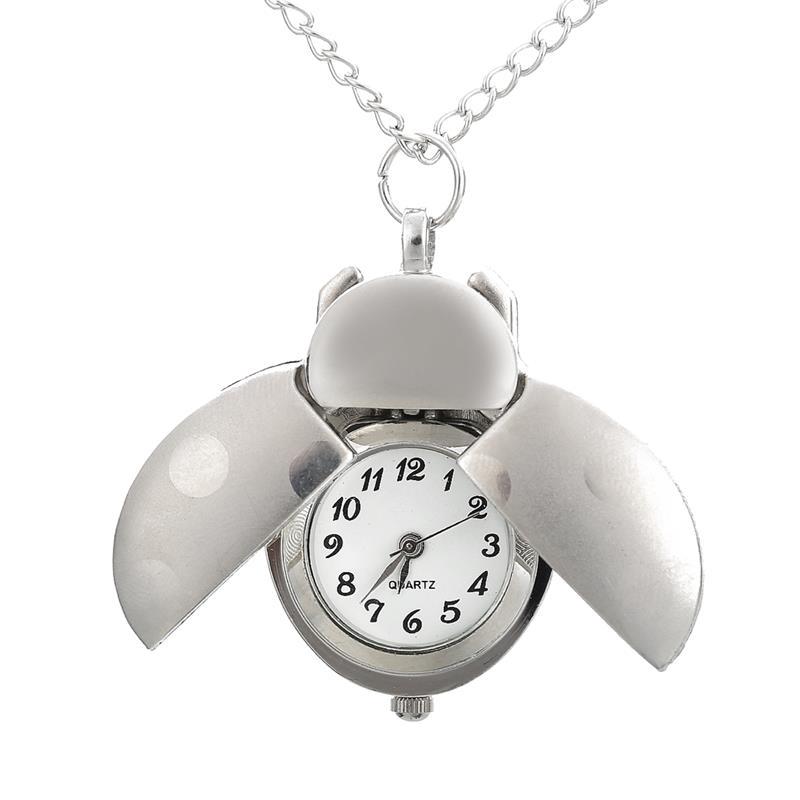 Кулон кварцевые часы "Божья коровка" на цепочке