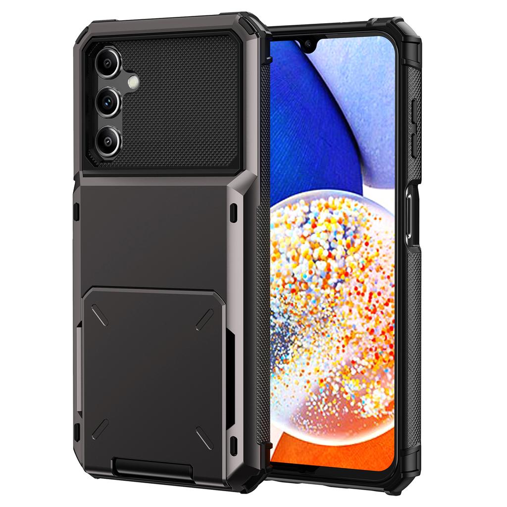 For Samsung Galaxy A55 5G Case PC+TPU Card Holder Hidden Pocket Anti-Scratch Cover