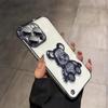 Безрамочный, Подходит для Apple 16proMax, Песочный Чехол для телефона с яростным медведем, Ультратонкий противоударный чехол для iPhone15