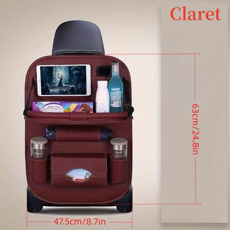 Premium All-in-One Car Back Seat Organizer Foldable Table, Kick Mats, Tissue Box, Cup & Umbrella Holders, Laptop Station, and Car Eating Tray