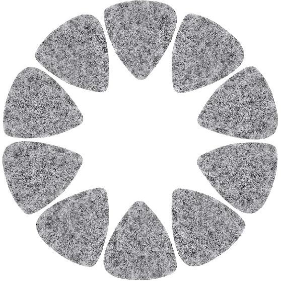 10Pcs Wool Felt Guitar Picks Ukulele Picks, 3mm Thin Red Plectrums with Solid Leather for Ukelele Bass Guitar (Gray)