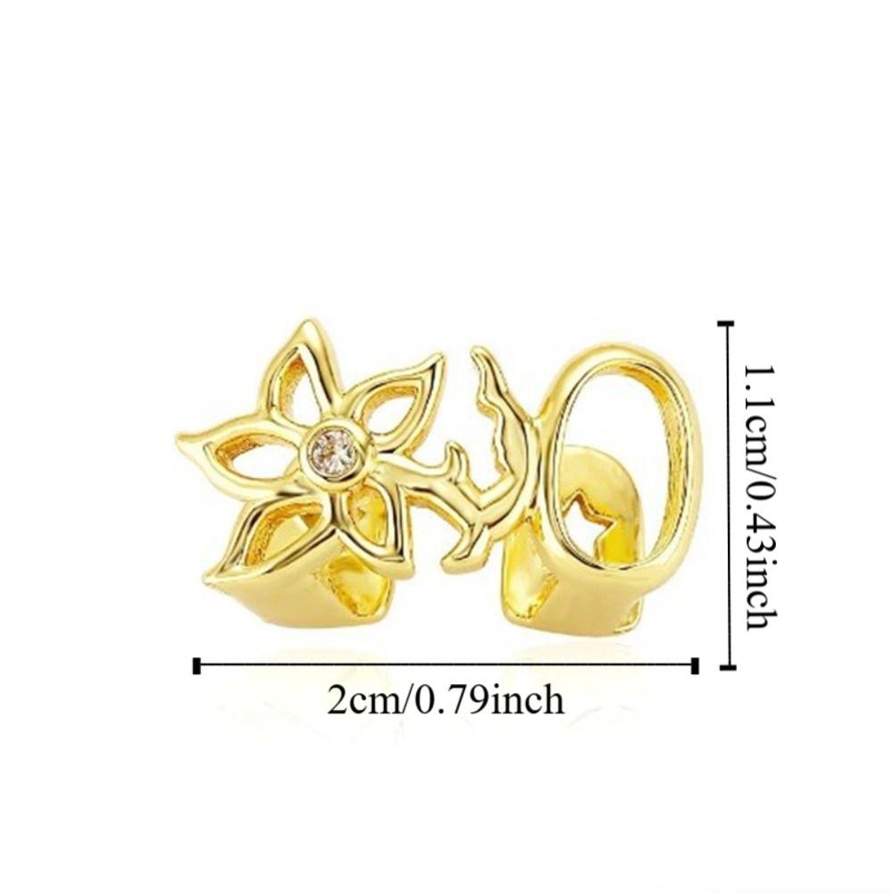 Gold Double Hollow Flower Grillz Silver Irregular Shape Tooth Grills Elegant Teeth Grillz Events