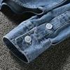 Men Denim Shirt Solid Color Long Sleeve Single Breasted Streetwear Turndown Collar Loose Shirt Coat Jacket Men Clothes