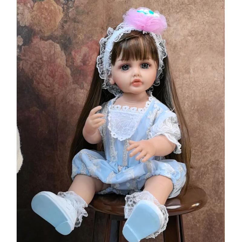 Куклы-близнецы Reborn Babies Girl, 55 см, полностью силиконовые, виниловые, реалистичные, кукла принцессы с длинными волосами, Bebe Reborn, подарки на день рождения, изготовленные из KEIUMI
