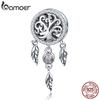 BAMOER 100% 925 Sterling Silver Dream Catcher Holder Family Tree Beads Fit Women Charm Bracelets