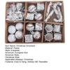 24Pcs/Box Christmas Ornament Gift Box Candy Cane Ball Mini Bowknot Xmas Tree Hanging Ornament Holiday Festival Party Decor Pendant