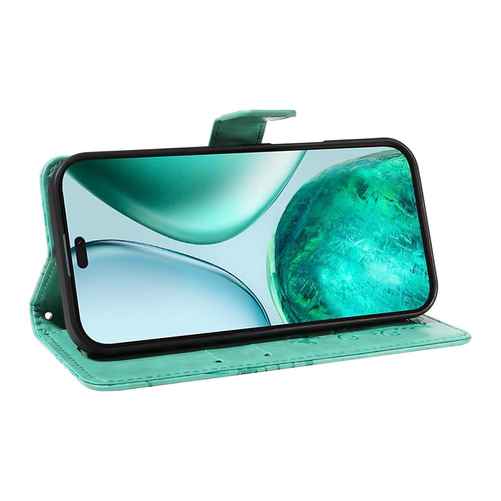 For Honor X8c 4G Wallet Case Floral Butterfly Imprinted Leather Phone Cover Stand