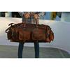 Duffle Men Goat Gym Leather Bag Bag Bag Travel Genuine S Brown Vintage Tote Bag