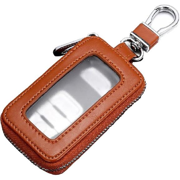vvag Premium Car Key Fob Case Genuine Leather Car Smart Key fob Holder Car Remote Keychain Bag Universal