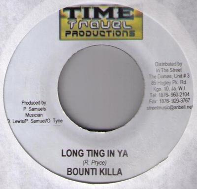 7-дюймовая пластинка BOUNTY KILLER - Long Ting In Ya NONE Time Travel Pro 2005 Ямайка Регги, Ска и Даб Б/у