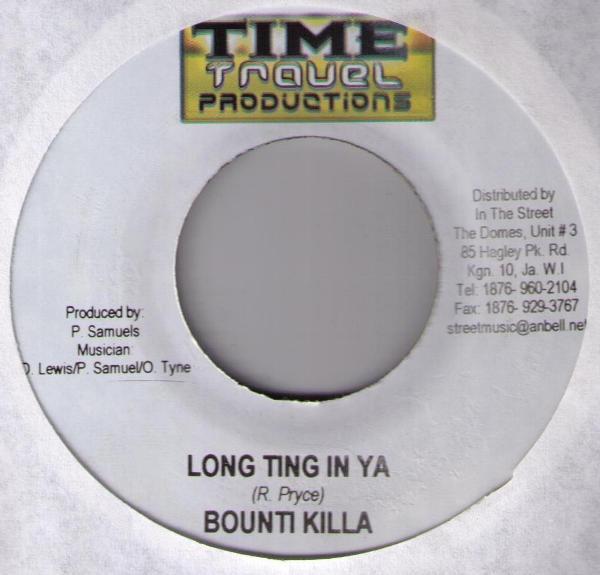 7-дюймовая пластинка BOUNTY KILLER - Long Ting In Ya NONE Time Travel Pro 2005 Ямайка Регги, Ска и Даб Б/у