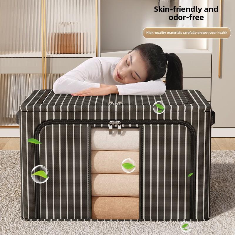 Контейнеры для хранения из ткани Оксфорд большой емкости со стальной рамой, складные тканевые ящики для хранения одежды, одеял, игрушек, для организации дома