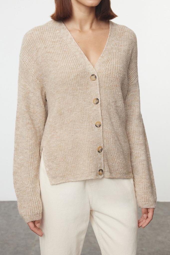 Женский элегантный кардиган из норки, более экологичный базовый трикотажный кардиган с мягкой текстурой