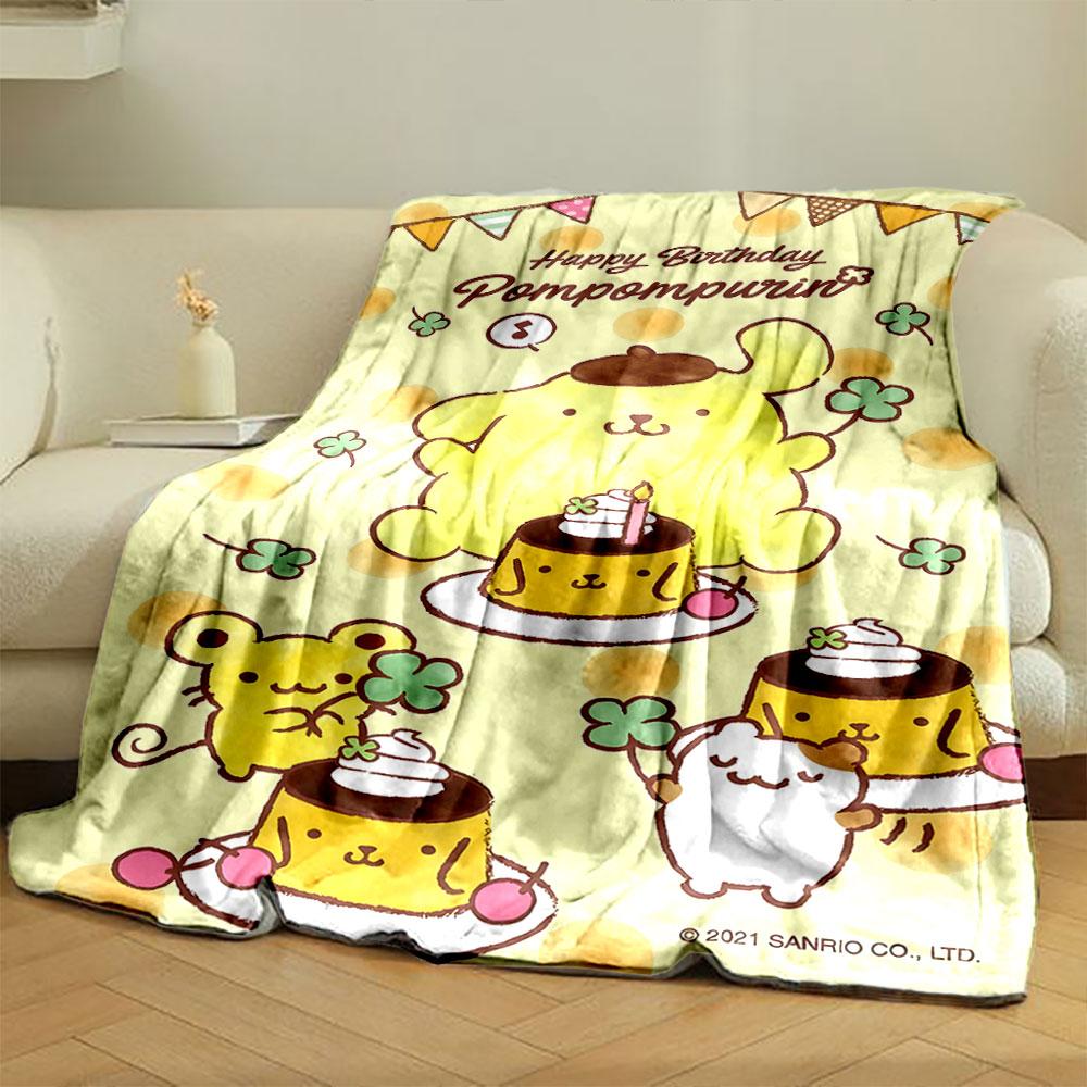 Cute characters with pudding, clovers, and a birthday celebration theme. for all seasons blanket lunch break throw gift